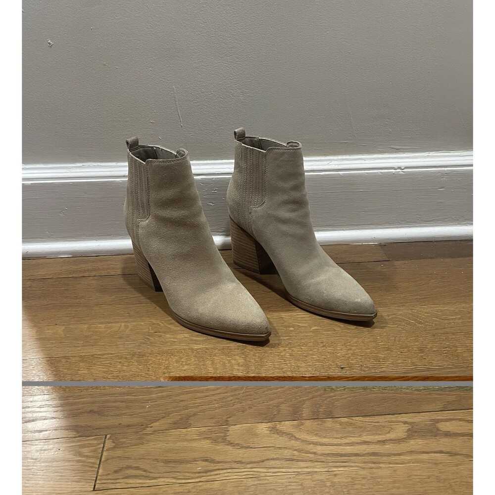 Marc Fisher Oshay Suede Pullon Booties Western Ankle Boot Pointed Toe Rodeo Sz 9